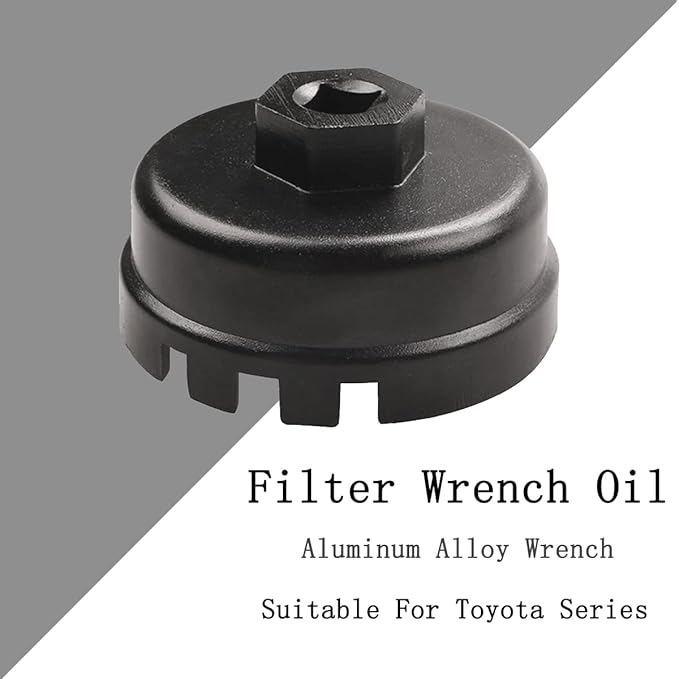 HiSport Oil Filter Wrench Replacement for Toyota, Lexus, RAV4, Camry, Tundra, Highlander, Sienna and More-Cup Style Oil Filter Cap Removal Socket Tool for 2.5-5.7L Engine with 64mm Housing