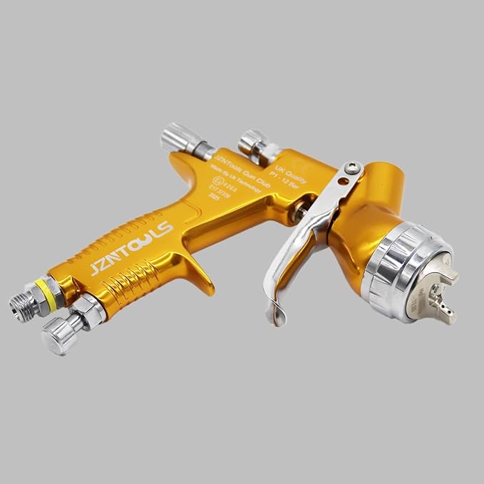 TE20 HVLP Air Spray Gun 1.3mm Nozzles, Car Paint Gun Sprayer,Forged Body, Anodised Finish,Paint Gun for Varnish and Top Coat, with Paint Sprayer Accessories (Gold)