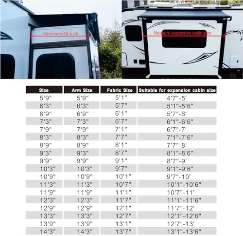 Dulepax RV Slide Awning Kit - White, 9'3'' (8'7'' Fabric) for 5th Wheels, Travel Trailers and Motorhomes