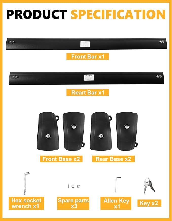 Tuyoung Roof Rack Cross Bars Compatible with Hyundai Palisade 2019-2025 SE SEL XRT Limited Calligraphy, 220lbs Lockable Heavy Duty Anti-Theft Aluminum Rails Crossbars Cargo Carrier Bag