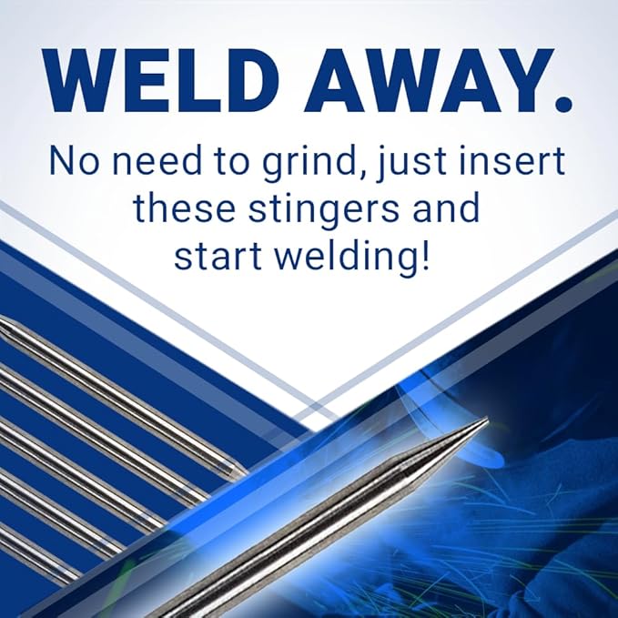Pre-Ground TIG Tungsten Sharpened Electrodes Red 2% Thoriated 5-Pack (3/32" x 1.5")