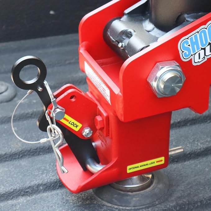 Shocker Quick Air® 5th Wheel to Gooseneck Air Hitch & Shift Lock Coupler Conversion Kit, Fits Lippert 1621 0719 & RhinoBox - 24,000 lbs GTW