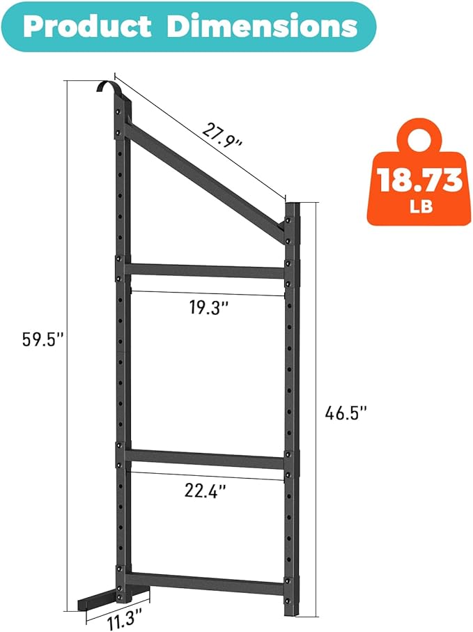 Kryonix 2Pcs Shipping Container Shelving Bracket, Adjustable 3-Tier Hanging Cargo Container Shelves for Spacing Saving, 1300LBS Capacity Heavy Duty Container Shelf Bracket for Workshop Storage