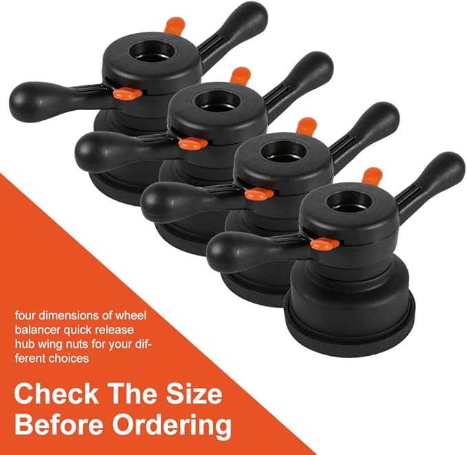 Wheel Balancer Tire Change Tool, 40mm/ 38mm/ 36mm Wheel Balancer Quick Release Wing Nut & Pressure Cup Hub Shaft Nut (Thread Diam. 40mm, Pitch 4mm)