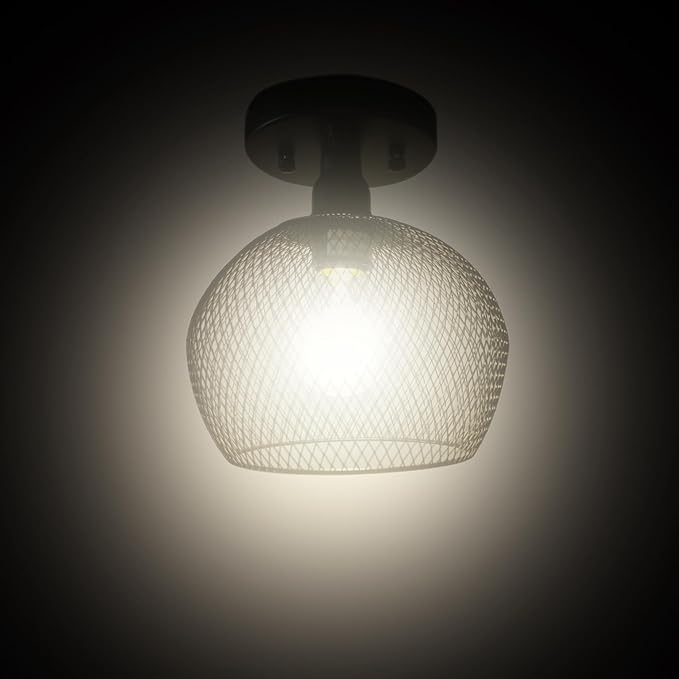 Facon 12V 7inch RV Pendant Dining Table Light with Replaceable Bulb (1 X E26 Bulb Included), RV Camper Dinette Light with On&Off Switch, 12Volts Pendant Lamp for Automotive Kitchen Island