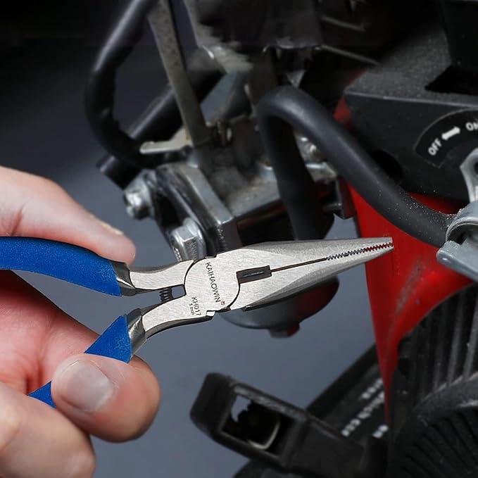 Mini Needle Nose Pliers 5"-10 Pack KAIHAOWIN Small Long Nose Pliers with Wire Cutters, Spring Loaded Thin Needle Nose Pliers, Precision Pliers Set for Crafts/Jewelry Making/Tiny Project