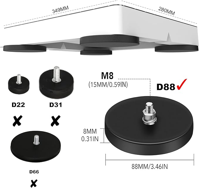 starlink mini Magnetic Mount – Magnetic Quick Release for RVs, Vans, Boats – UV Resistant, High Temp Durable, 400 lbs Strong Hold – Starlink Mini Roof Mount Kit