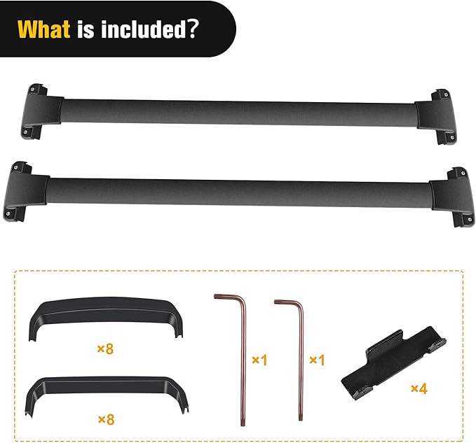 Nilight Roof Rack Cross Bars Fit for Subaru Forester 2014 2015 16 17 18 19 20 21 22 2023 Aluminum Heavy Duty Rails Crossbars with Rubber Pad for Rooftop Cargo Carrier Kayak(Only Fit Raised Side Rails)