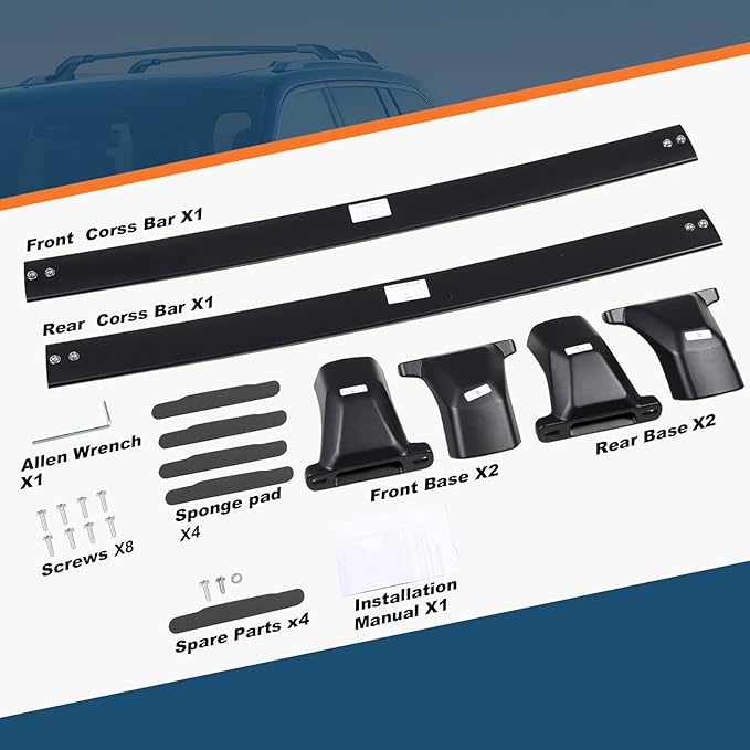 Roof Rack Cross Bars Compatible with Jeep Grand Cherokee L 2021-2026 and 2022-2026 Grand Cherokee WL, Heavy Duty 260lb Aluminum Crossbar Racks Roof Rail Rooftop Luggage Canoe