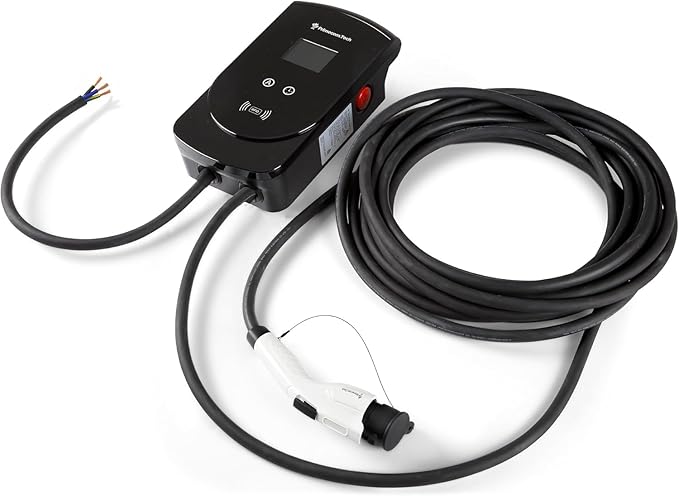 PRIMECOM 80 Amp 20X Faster 22KW 220Volt Level-2 18ft to 50ft Cord Lengths Smart Electric Vehicle EV Charging Station Ford F-150 Transit Lightning Luciud Air Polestar TeslaXS Taycan (18.5 Feet)