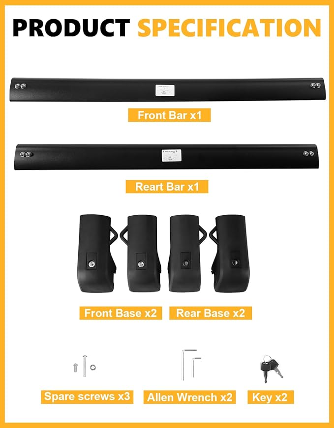 Tuyoung 300lbs Roof Rack Cross Bars Compatible with 2024 2025 2026 Hyundai Santa Fe & Santa Fe Hybrid (Not for SE), Lockable Heavy Duty Aluminum Anti-Theft Metal Lock Roof Crossbars