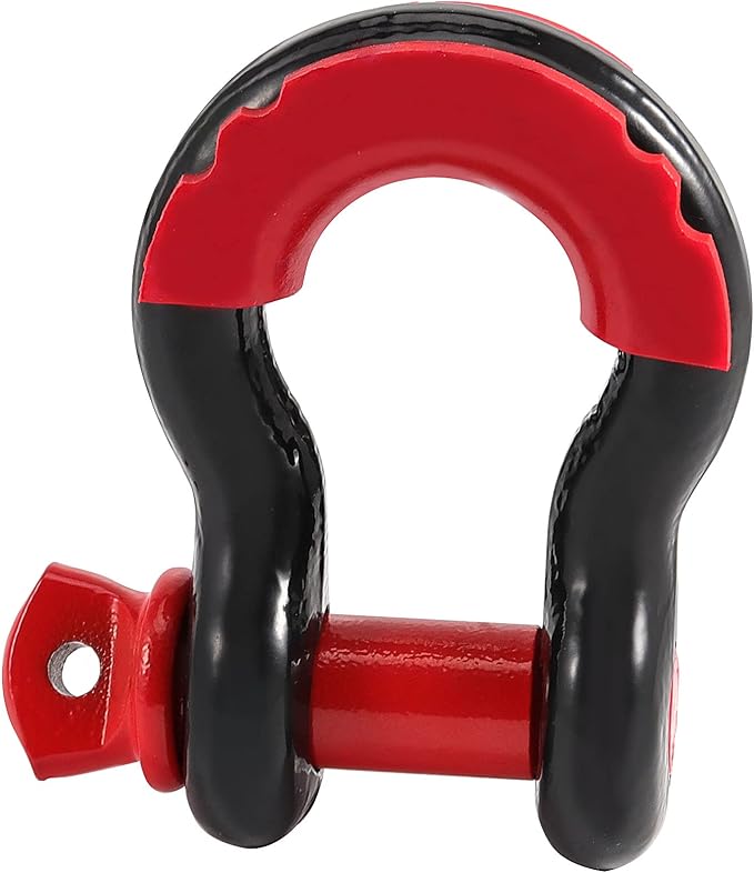 4 Pack 3/4 Inch D Ring Shackle, Heavy Duty D Ring Towing Shackle with 7/8 Pin, Maximum Break Strength 41887 Lbs, 19 Ton, Bow Shackle for Tow Strap, Winch, Off Road, Towing, Vehicle Recovery