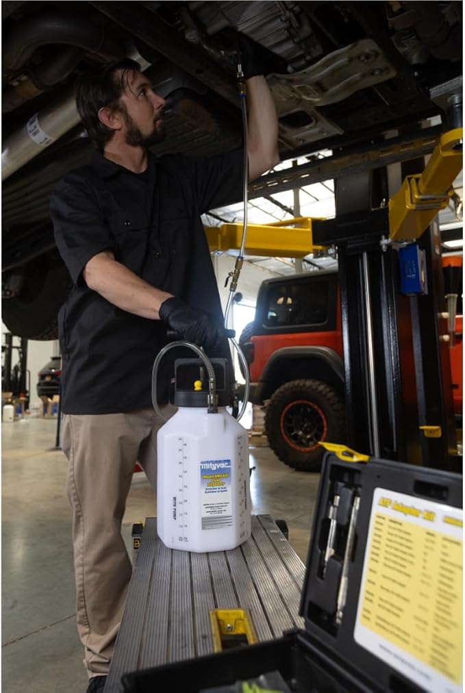 Mityvac MV6840 Hydraulic Brake and Clutch Pressure Bleeding System, Includes Seven (7) Master Cylinder Adapters, 1.2 Gallon Reservoir, Quick-Change Connections Pressure Relief Valve, Storage Case