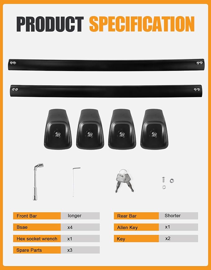 KINGGERI Lockable 260lbs Roof Rack Cross Bars Compatible with Hyundai Palisade 2019-2025 SE SEL XRT Limited Calligraphy, Heavy Duty Anti-Theft Aluminum Rails Crossbars Cargo Carrier Bag