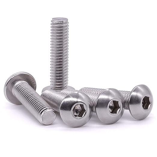 1/4-20 x 2 Button Head Socket Cap Bolts Screws, 304 Stainless Steel 18-8, Allen Hex Drive, Bright Finish, Fully Machine Thread, Pack of 20