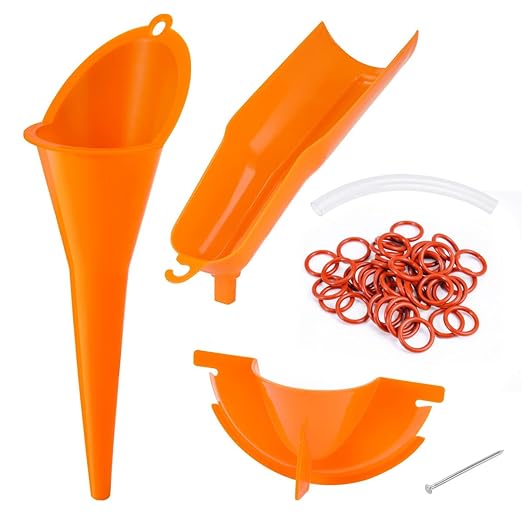 Oil Change Kit for Harley, 50Pcs O-Ring Primary Drain Plugs, Crankcase Fill Funnel, Primary Case and Drip Free Oil Filter Funnel, Oil Funnels Set for Harley Davidson Accessories