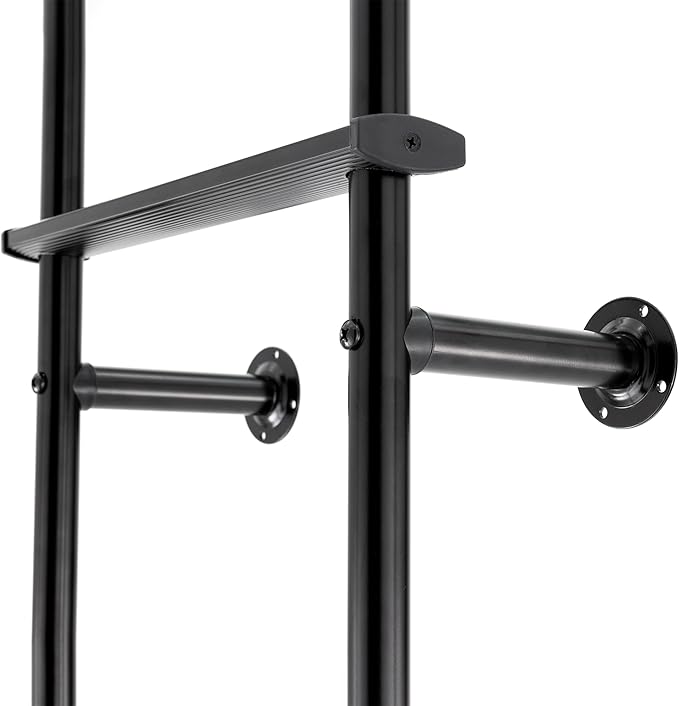 RecPro RV 92" Universal Exterior Rear Ladder | 250 lb Max Weight | Lightweight Aluminum | Made in The USA (Black)
