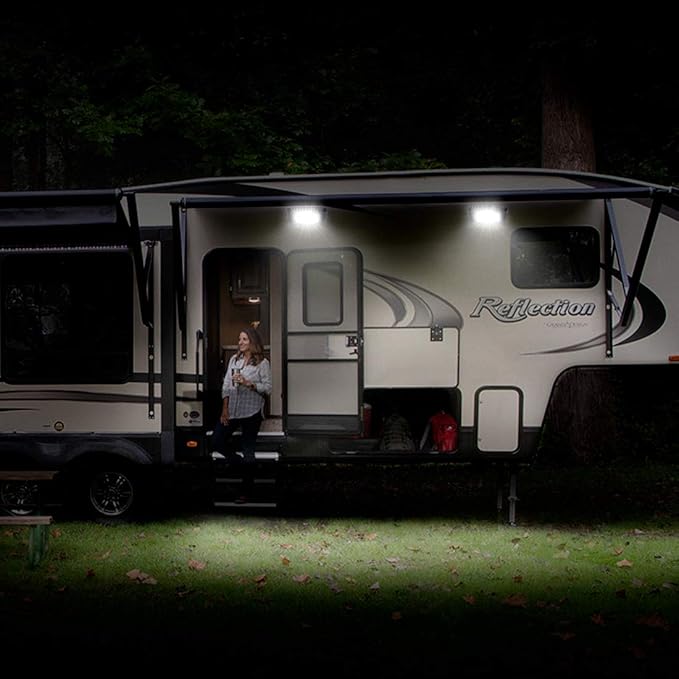 SUPAREE Led RV Lights Exterior,12 Volt RV Porch Light,750 Lumen Aluminum Low Current Led Scene Lighting Fixture Fit for RV Outdoor Camper Trailers Truck Porches Towing Utility Vehicles