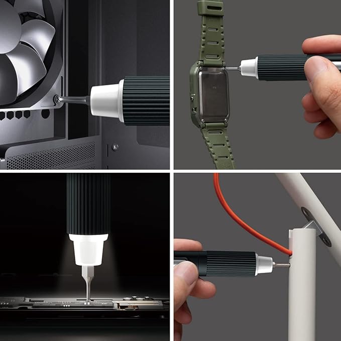 JAKEMY Electric Mini Laptop Screwdriver Repair Tool Kit Cordless Torque Power Gear Adjustable with Light Manual&Automatic Screwdriver Rechargeable for Phone,Consoles,Toys,Ect