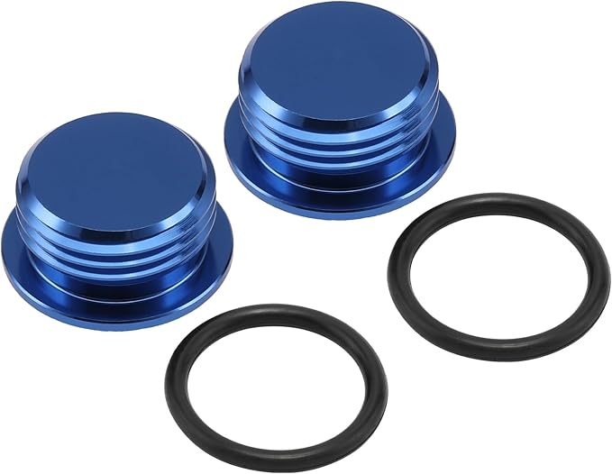 10AN -10 ORB O-ring Seal Boss Socket Port Plug Block Off Fitting Adapter Aluminum Blue, Pack of 2