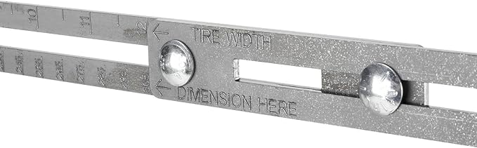 Speedway Motors WheelWise™ 5-Lug Wheel Fitment Tool with Tire Size Attachment, Simulates 14-22 Inch Rim Diameter, 8-14 Inch Tire Width, 2.5-11.5 Inch Sidewall, Laser Cut Steel