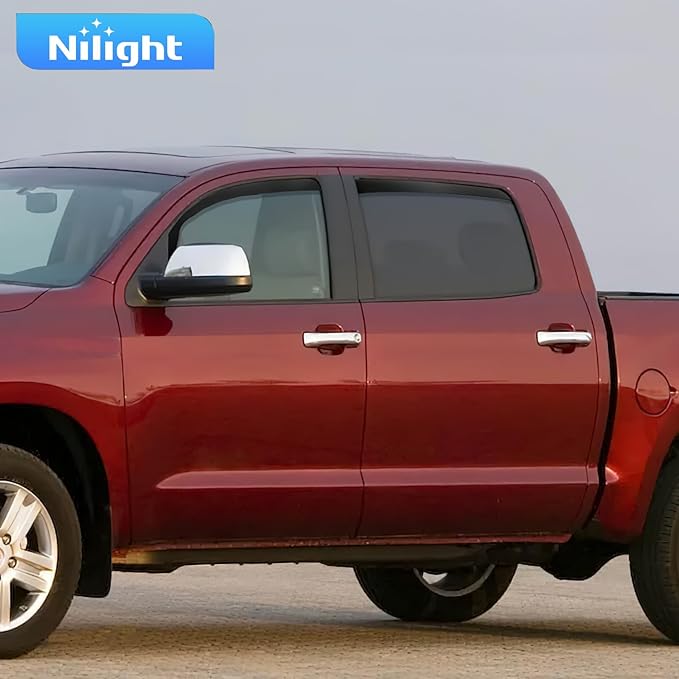 Nilight in-Channel Rain Guards for Toyota Tundra Crew Max 2007 2008 2009 2010 2011 2012 2013 2014 2015 2016 2017 2018 2019 2020 2021, Vent Window Visors, Original Window Deflectors-4PCS