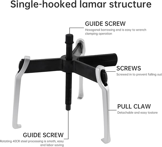 ChgImposs 2 Jaw 3 Jaw Gear Puller, Multifunctional Puller for Auto Car Repair Hand Tools, Forge and Stamp Bearing Puller (12 Inch)