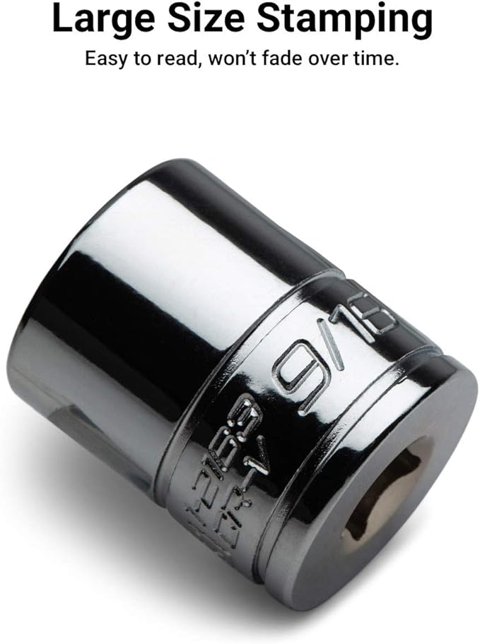 Capri Tools 7/8-Inch Shallow Socket, 3/8-Inch Drive, 6-Point, SAE