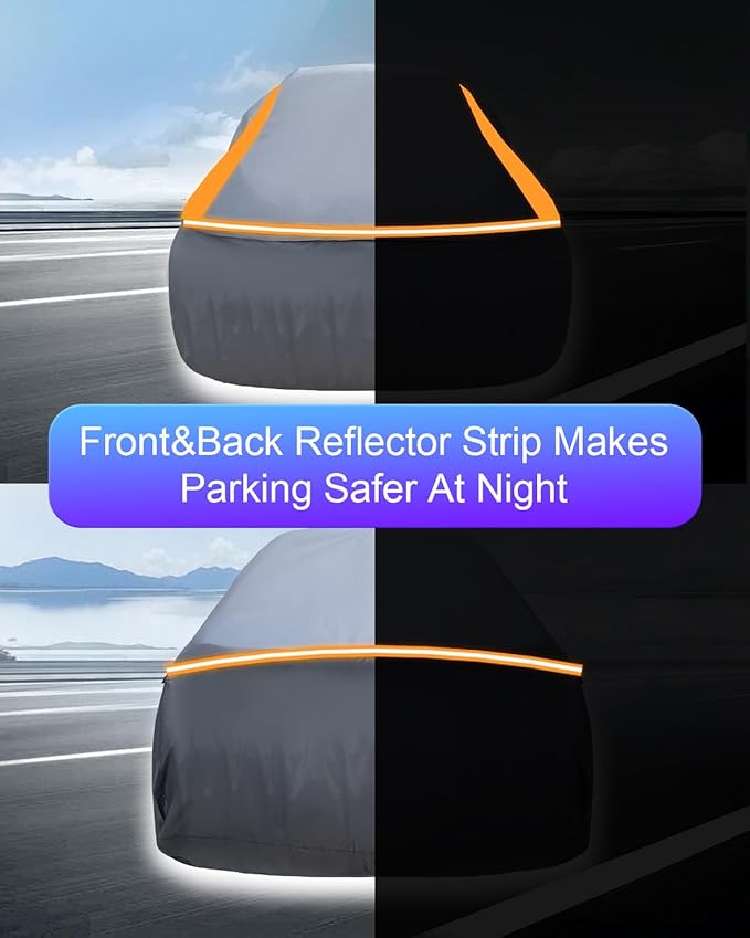 Full Enclosed Car Cover Universal Fit for Wrangler 4 Door/Grand Cherokee,Outback,BMW X3/X5,Lexus RX350,4Runner/Highlander,Audi Q5,Macan/Cayenne,Model y,Equinox,Edge,Infiniti QX50/55,MDX/RDX