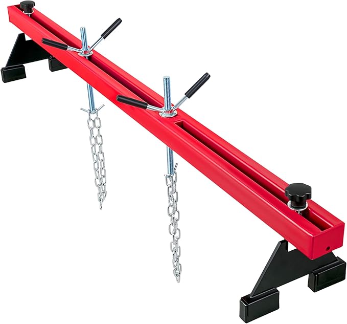 VEVOR Engine Support Bar 1100 Lbs Capacity Engine Transverse Bar Engine Hoist 2 Point Lift Holder Hoist Dual Hooks, Engine Hoist Keeps Engine Stable for Home Garages & Auto Repair Shop