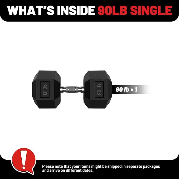 PAPABABE HEX Dumbbell Set 2.5-125lb, Rubber Encased Home Gym Dumbbells, Exercise & Fitness Weights Dumbbells for Women & Men, Hand Weight for Strength Training