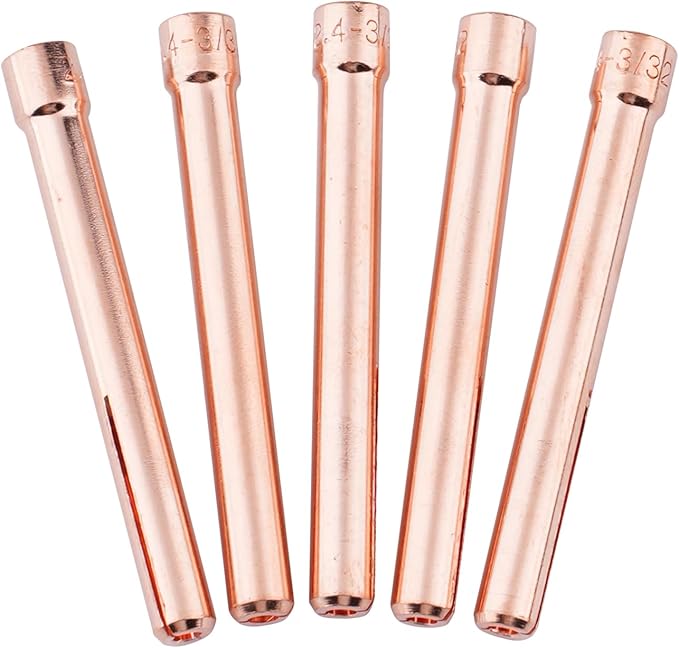 Large TIG Gas Lens Collet Body 45V64 3/32"&2.4mm TIG Collet 10N24 for TIG Welding Torch WP-17, 18 & 26 Series Consumables 7-pk