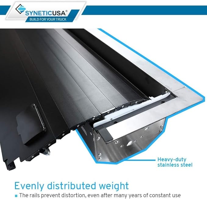 Syneticusa MR Retractable Hard Tonneau Cover Fits 2022-2026 Tundra 8' 2" (97.6") Truck Bed Waterproof Accessories