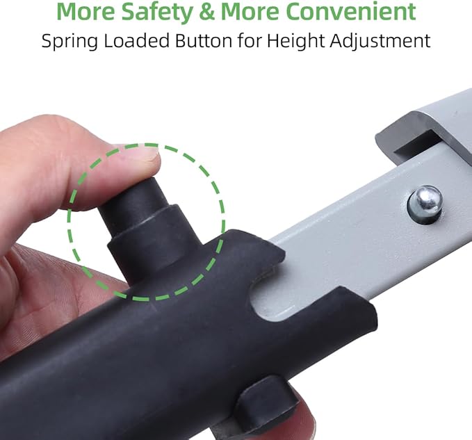 Homeon Wheels RV Step Stool, Adjustable Aluminum Platform with Non-Slip Surface, Folding Step with Rubber Feet, Reflective Strip, Handle & T Level, for Camper Use, 1000lbs, 16.5x12.2, Gray Luminous