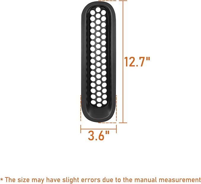 Hooke Road Matte Black Grill Inserts Front Mesh Grille Cover for 2007-2015 Jeep JK Wrangler & Unlimited Wrangler Accessories (7PCS Black + 1PCS White)