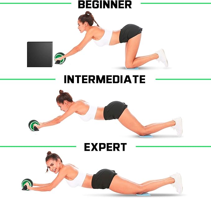 Ab Roller Wheel with Knee Pad Mat,Automatic Rebound Abdominal Wheel Abs Workout Equipment,Home Gym Equipment,No Noise Ab Wheel for Men&Women Abdominal