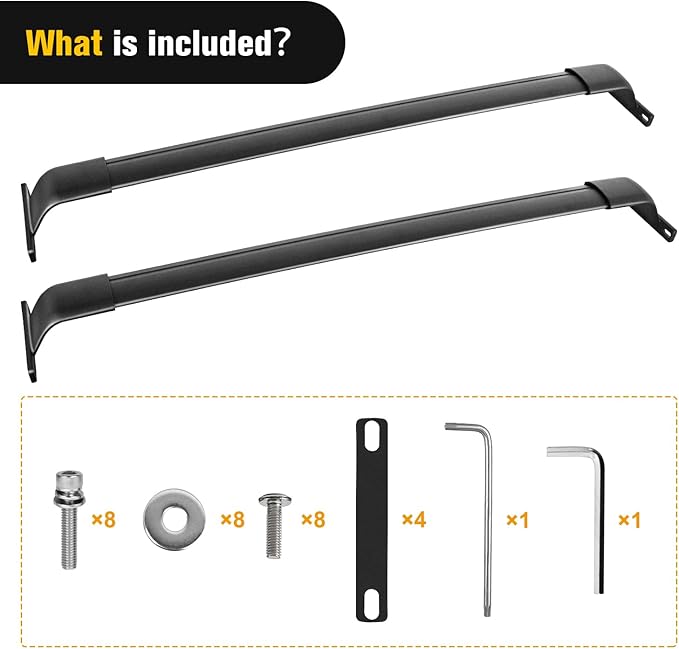 Nilight Roof Rack Cross Bars Fit for Jeep Grand Cherokee L 3-Row 2021 2022 2023 & Grand Cherokee WL 2-Row 2022-2023 Aluminum Rails Crossbars with Adjustable Length for Rooftop Cargo Tent Carrier Kayak