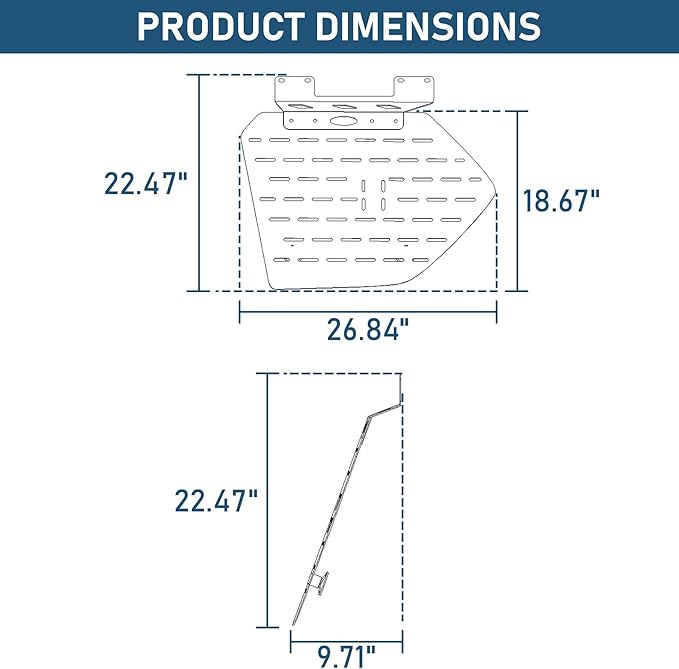 Hooke Road GX460 Rear Window Storage Molle Panel Kit for 2010-2023 Lexus GX460, Lightweight Steel Cargo Rack - Pair