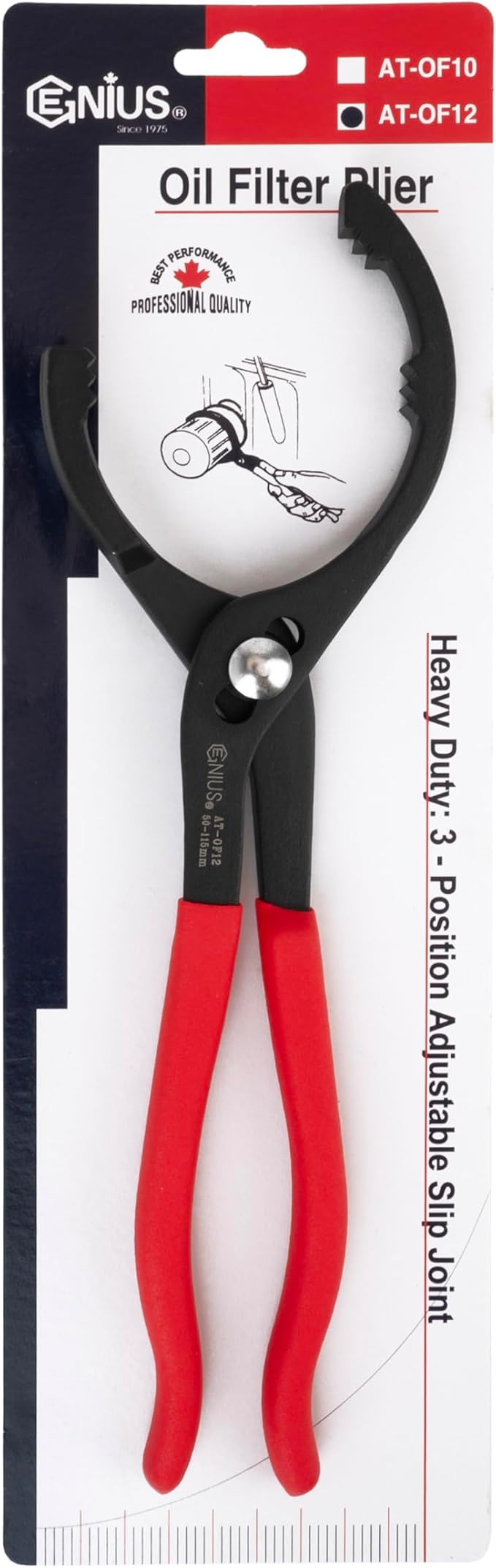 GENIUS TOOLS Heavy Duty Oil Filter Pliers 50~115mm AT-OF12