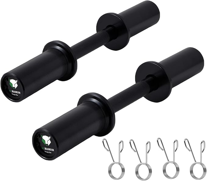 16" Olympic Dumbbell Handle Pair - Solid Adjustable Dumbbell Bars With Spring Collars 2'' Can Load(150LB/350LB), Suitable For Home Gym Exercise