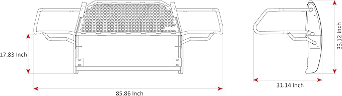 Black Horse RUGGED Heavy Duty Grille Brush Bumper Guard Modular Black Compatible with 2019-2024 Ram 1500 Classic|2011-2018 Ram 1500|2009-2010 Dodge Ram 1500-RU-DORA09-B