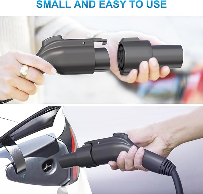 J1772 to Tesla Charger Adapter, Max 80A 280V Fast Charging for Model 3/Y/X/S with Safety Certified Charger Connecting Charging, SAE J1772 EV Adapter for Tesla Cars Only