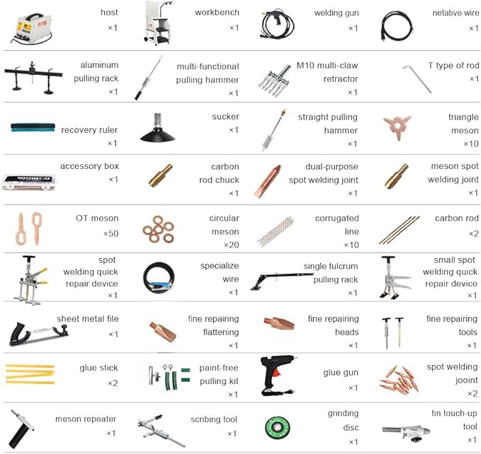 Spot Welder Dent Puller Steel Dent Pulling Machine Dent Repair Kit 90ES Steel Dent Pulling Machine Car Auto Repair Machine 3KW Stud Welder Dent Puller Machine, 220V