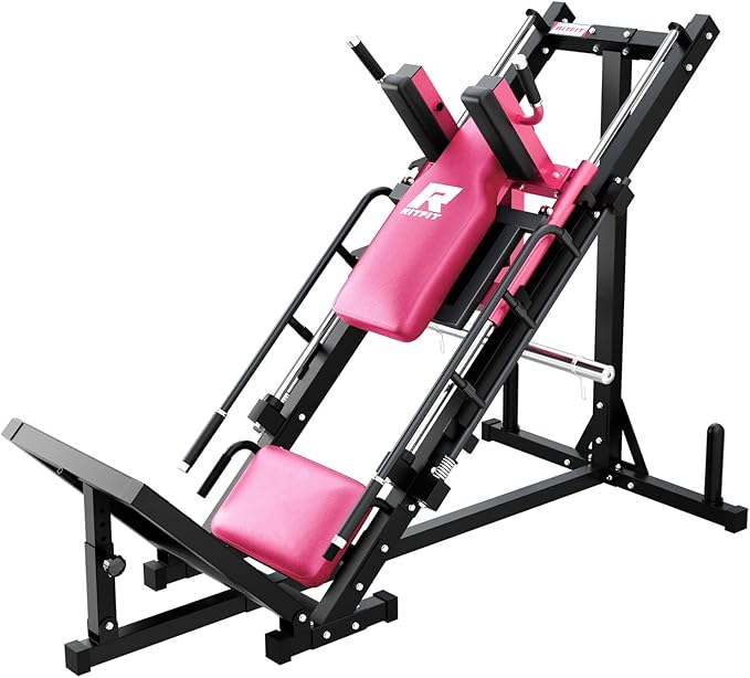 RitFit Leg Press Hack Squat Machine, Professional Adjustable Leg Press Machine for Home Gym with Linear Bearing, Specialty Hack Squat Machine for Full Lower Body Workout with Weight Storage Posts