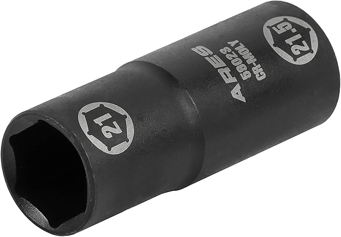 ARES 59023-1/2-inch Drive 21 x 21.5mm Half Size Lug Nut Flip Socket - Impact Grade Chrome-Moly Steel – Remove Warped, Damaged, and Bloated Chrome Capped Lug Nuts