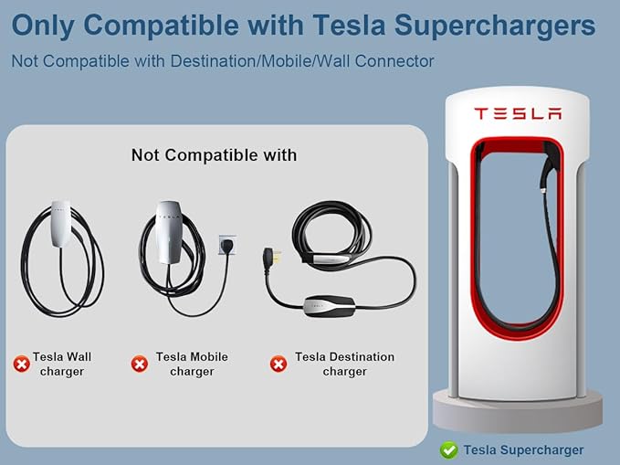 NACS to CCS Electric Vehicle Charging Adapter Compatible with Tesla Supercharger, Fit for Rivian,Ford,GM EVs for Tesla Supercharger to CCS1 Charger Adapter, Max 500A 1000V Fast Charge