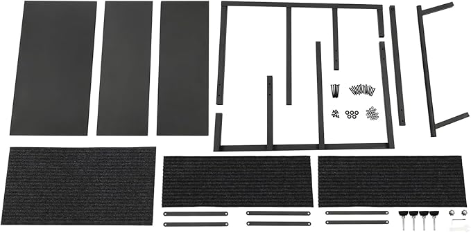 RV Steps with Single Sided Handrail, 3 Steps Mobile Home Ladder W/Anti-Slip Mats - Portable Stairs for RV, Hot Tub, Outdoor Spa