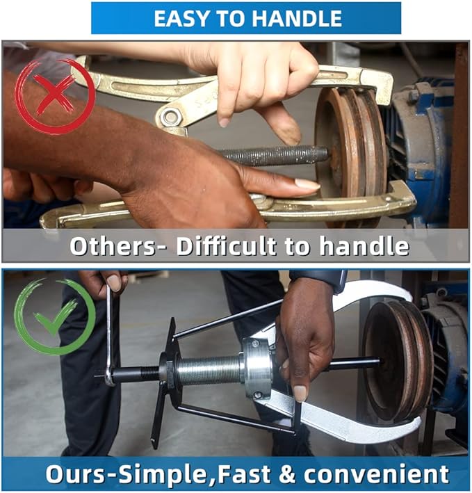 BESTOOL 2 Jaw Gear Puller,6 Ton Pulley Puller Tool, Removal Tool for Gears, Pulley, Flywheel