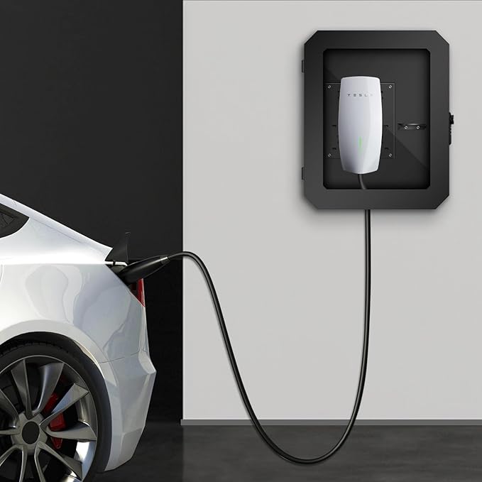 Charger Station Box for Tesla Gen 3 Wall Connector and ChargePoint EV Charger, Cable Organizer Holder Lock Cover Outdoor Rainproof, Snowproof, Dustproof, Theftproof, Home Charging Accessories