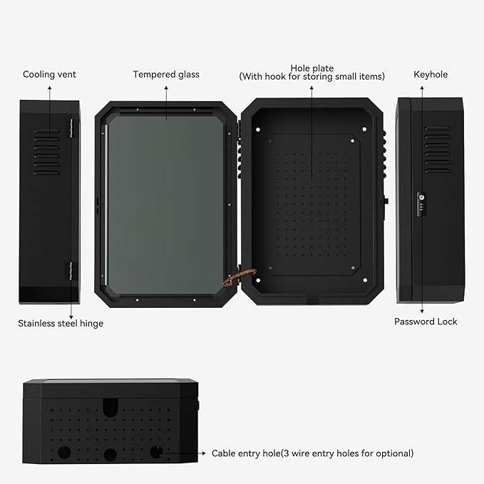 YONZEE Wall Charger Station Box for Tesla Model Y Juniper 3 S X, Electric Vehicle Car Charging Cover Protector Case for Most EV